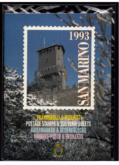 1993 - Libro ufficiale San Marino francobolli e interi postali